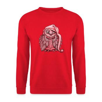 sleepy owl - Sweat-shirt Unisexe - rouge - Devant - Alina (178cm) & Michal (187cm)