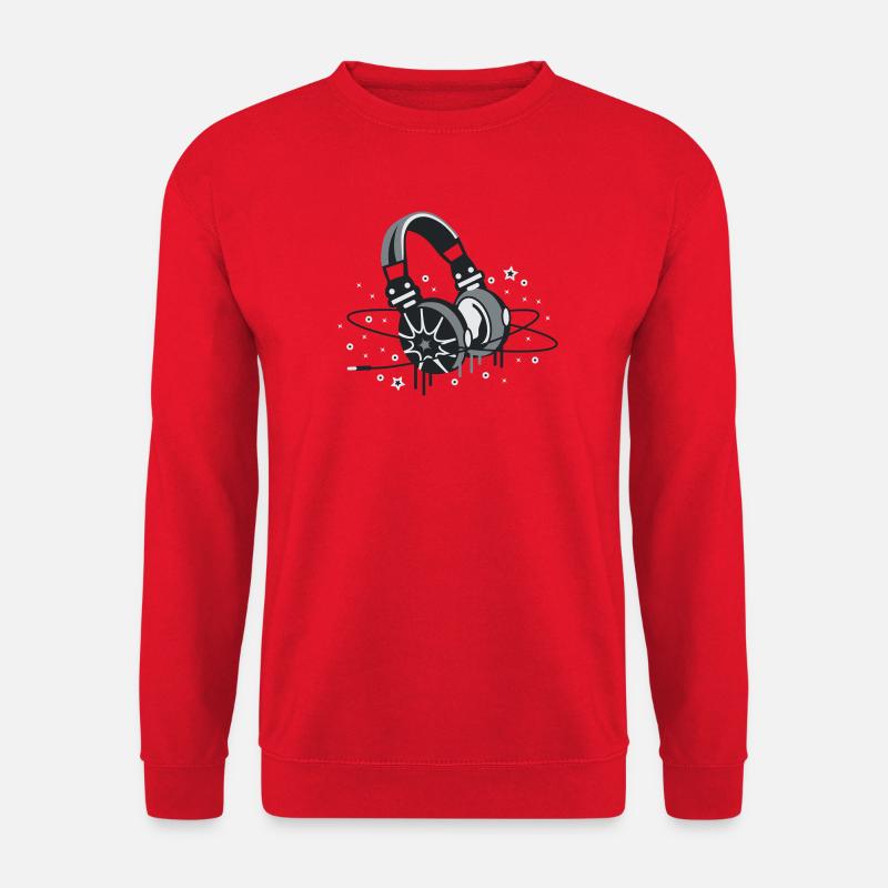 Musik Kopfhörer Design Planet und Sterne - Unisex Pullover - Rot