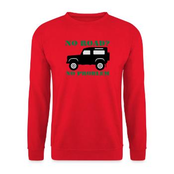 Offroad ,Geländewagen , 4x4 Fun , No Road (25) - Unisex Pullover - Rot - Vorne - Alina (178cm) & Michal (187cm)