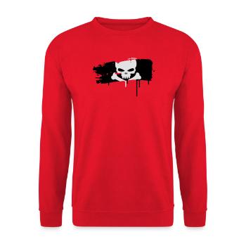pirate flag painted with a brush stroke - Unisex Sweatshirt - red - Front - Alina (178cm) & Michal (187cm)