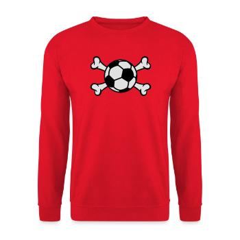 Ball and Bones | Fussball | Knochen - Unisex Sweatshirt - red - Front - Alina (178cm) & Michal (187cm)