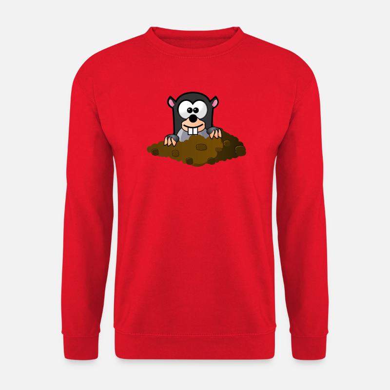 Maulwurf Comic Stil - Unisex Pullover - Rot