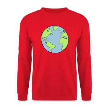 Erde - Unisex Pullover - Rot - Vorne - Alina (178cm) & Michal (187cm)