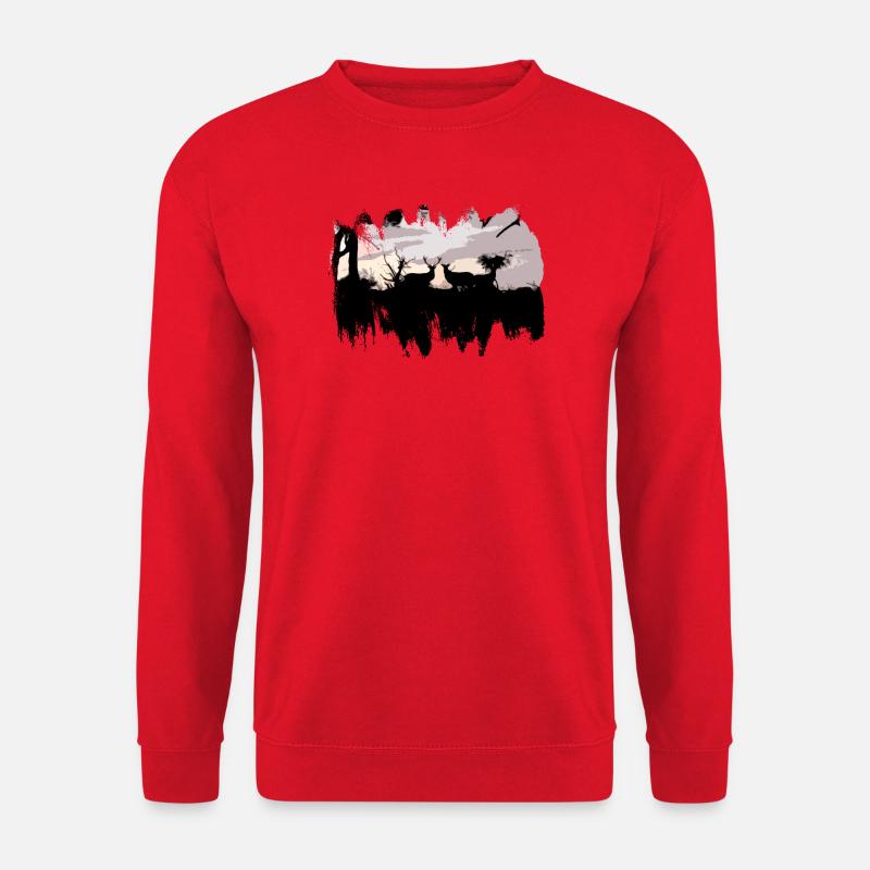 Hirschartigen im Ansatz - Unisex Pullover - Rot