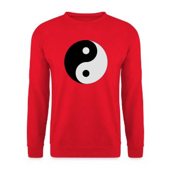 Yin and Yang (colors customizable!) - Unisex Sweatshirt - red - Front - Alina (178cm) & Michal (187cm)