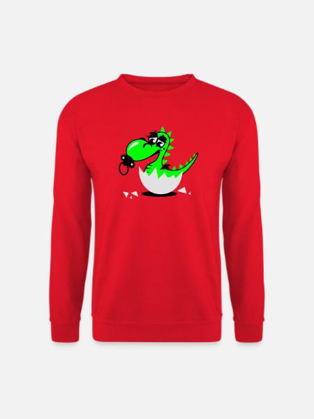 Un piccolo cucciolo di drago con il ciuccio - Felpa unisex - rosso