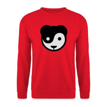 yin yang panda teddy - Unisex Sweatshirt - red - Front - Alina (178cm) & Michal (187cm)