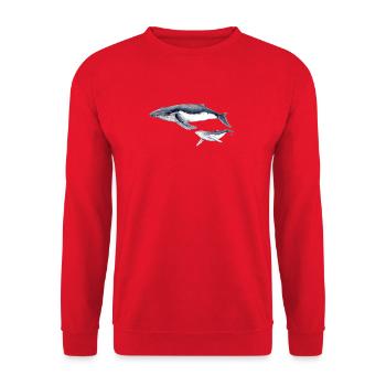 baleine à bosse - baleine à la baleine à bosse Bosse - Sweat-shirt Unisexe - rouge - Devant - Alina (178cm) & Michal (187cm)