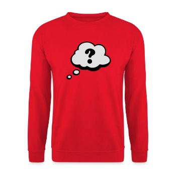 Bulle Comiques point d'interrogation - Sweat-shirt Unisexe - rouge - Devant - Alina (178cm) & Michal (187cm)