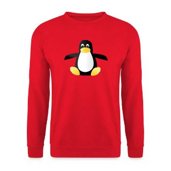 Pingouin dessin animé Focus Portrait - Sweat-shirt Unisexe - rouge - Devant - Alina (178cm) & Michal (187cm)