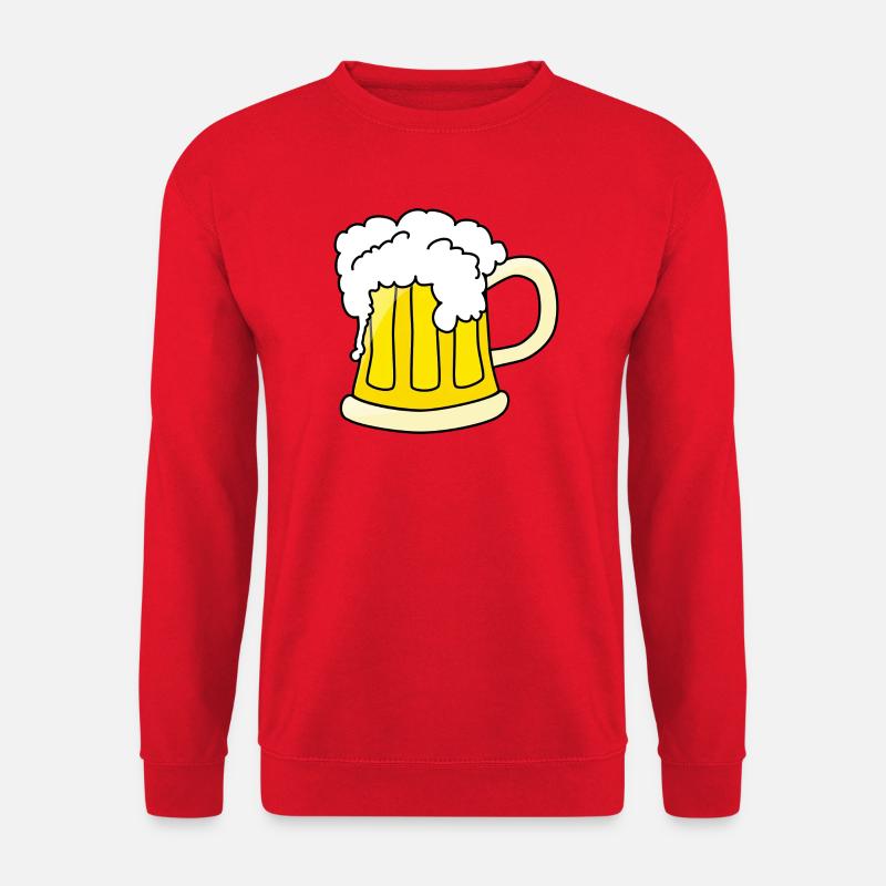 Bierkrug mit Schaum Illustration - Unisex Pullover - Rot