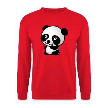 Panda - Unisex Pullover - Rot - Vorne - Alina (178cm) & Michal (187cm)