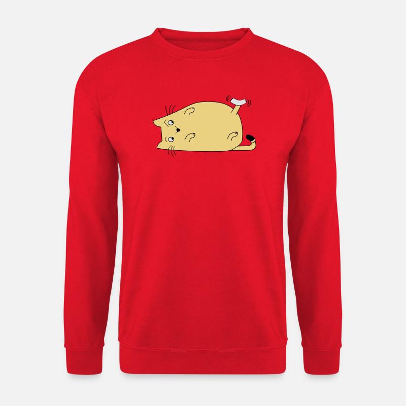 Katze mit Band - Unisex Pullover - Rot