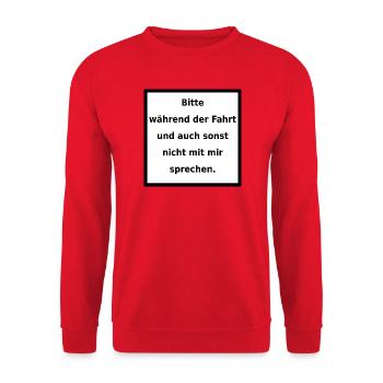 Genereller Warnhinweis. (black/white) - Unisex Pullover - Rot - Vorne - Alina (178cm) & Michal (187cm)