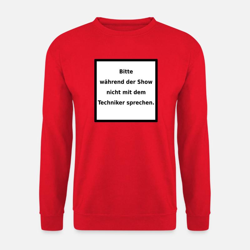 Warnhinweis: Techniker. (black/white) - Unisex Pullover - Rot