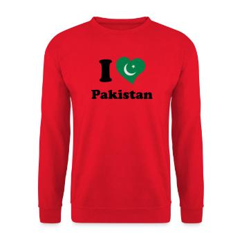 I love Pakistan - Unisex Sweatshirt - red - Front - Alina (178cm) & Michal (187cm)