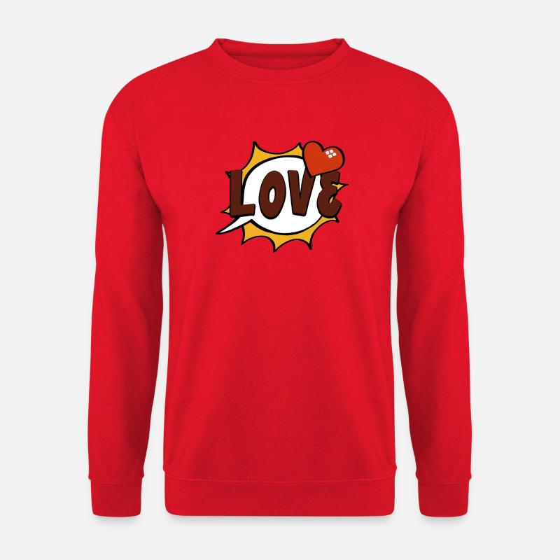 Love Pop-Art Sprechblase - Unisex Pullover - Rot