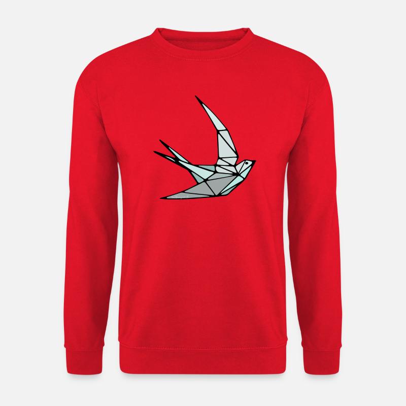 Bird (Schwalbe) Origami - Unisex Pullover - Rot