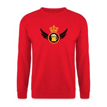 Bier König - Unisex Pullover - Rot - Vorne - Alina (178cm) & Michal (187cm)
