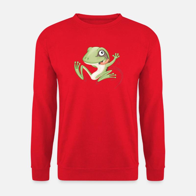 hüpfender Frosch - Unisex Pullover - Rot