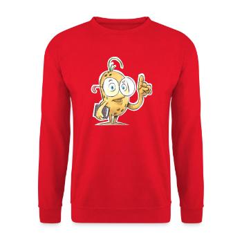 Clever Kartoffel Design - Unisex Pullover - Rot - Vorne - Alina (178cm) & Michal (187cm)