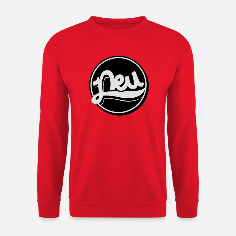 Neu Button, Störer, Neu, New - Unisex Pullover - Rot