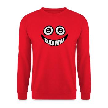 ADHD smile - Unisex Sweatshirt - red - Front - Alina (178cm) & Michal (187cm)