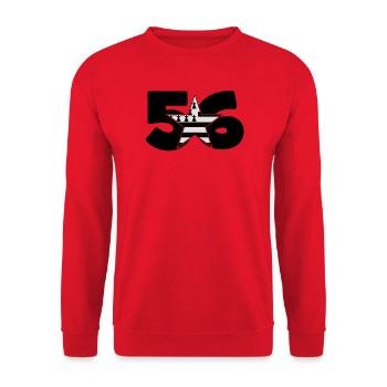 Bretagne : 56 ! - Sweat-shirt Unisexe - rouge - Devant - Alina (178cm) & Michal (187cm)