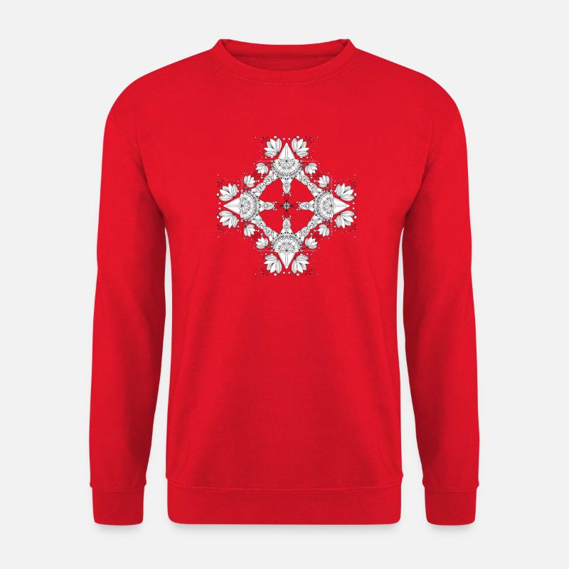 Seerosen-Mandala - Unisex Pullover - Rot