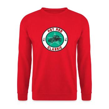 Hot Rod Classic Oldtimer Auto Car US Car Gift - Unisex Sweatshirt - red - Front - Alina (178cm) & Michal (187cm)