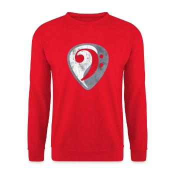 Vintage Bass Clef Bass Clef Gift Bassist - Sweat-shirt Unisexe - rouge - Devant - Alina (178cm) & Michal (187cm)
