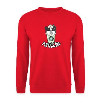 Dog coffee cappuccino - Unisex Sweatshirt - red - Front - Alina (178cm) & Michal (187cm)