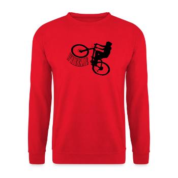 Shirt Wheelie Bike Bike - Unisex Sweatshirt - red - Front - Alina (178cm) & Michal (187cm)