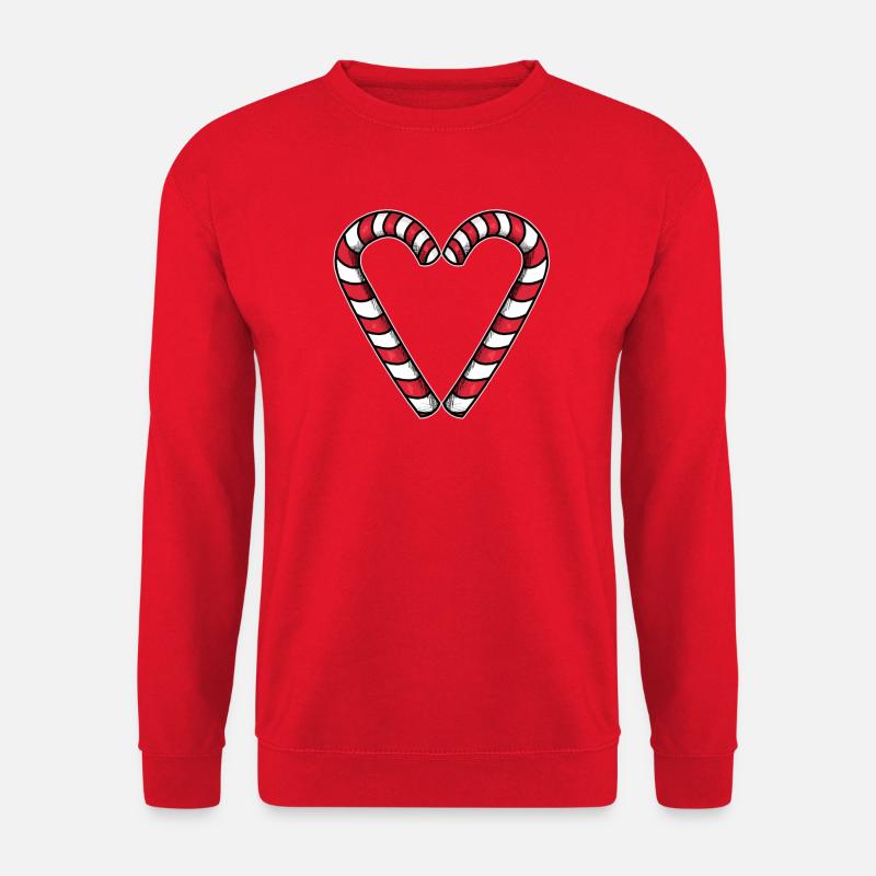 Zuckerstange Herz - Unisex Pullover - Rot