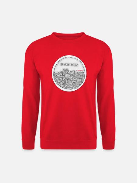 Kreiswellen: Go with the Flow - Unisex Pullover - Rot
