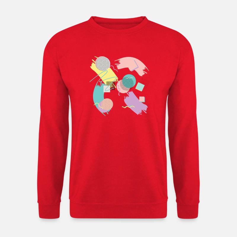 Abstraktes Pastell-Design mit Geometrie - Unisex Pullover - Rot