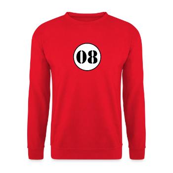 NUMBER 08 eight birthday gift - Unisex Sweatshirt - red - Front - Alina (178cm) & Michal (187cm)