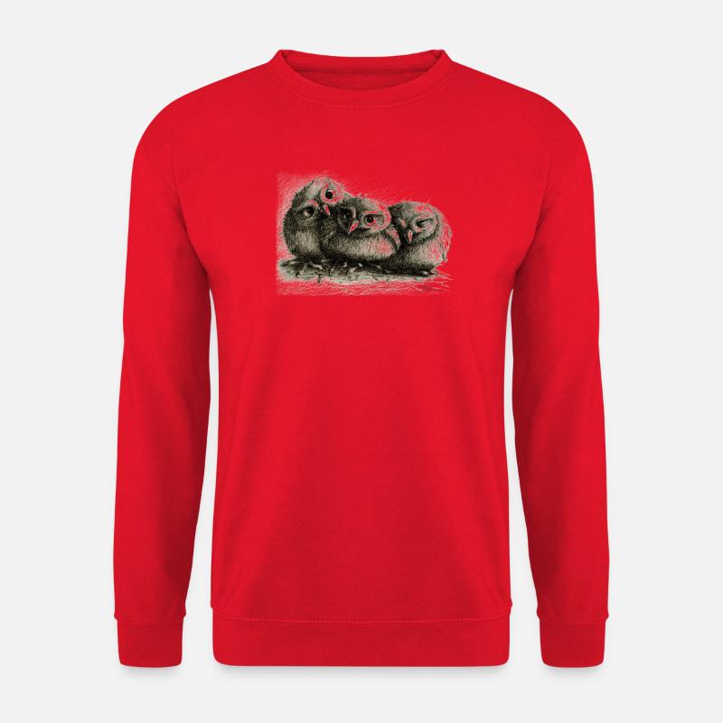 drei junge eulen - Unisex Pullover - Rot