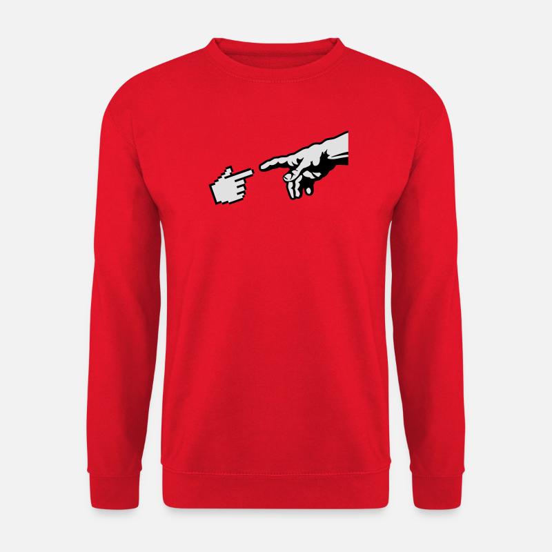 Hand Gottes (Michelangelo) Die Erschaffung Adams - Unisex Pullover - Rot