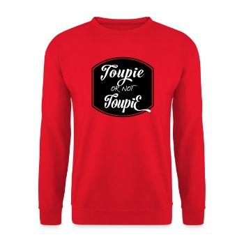 Toupie or not toupie ? Question de menuisier ! - Sweat-shirt Unisexe - rouge - Devant - Alina (178cm) & Michal (187cm)