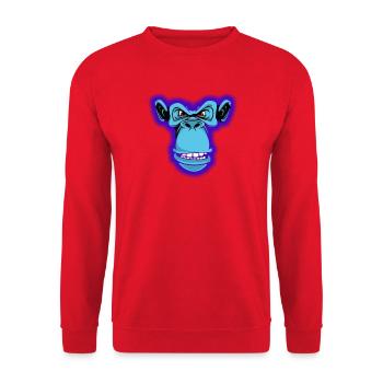 Blauer Affe - Unisex Pullover - Rot - Vorne - Alina (178cm) & Michal (187cm)