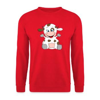 bonne vache dit moo - Sweat-shirt Unisexe - rouge - Devant - Alina (178cm) & Michal (187cm)