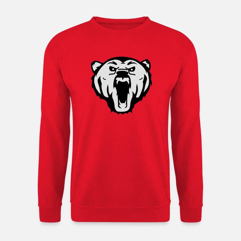 bear Bär grizzly - Unisex Pullover - Rot