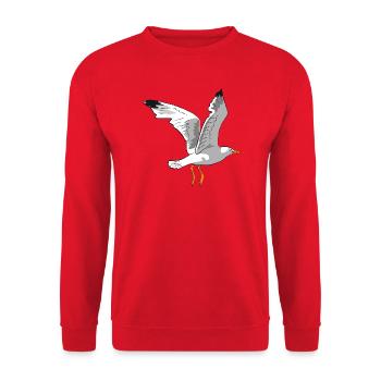 Stylish seagull in flight - Unisex Sweatshirt - red - Front - Alina (178cm) & Michal (187cm)