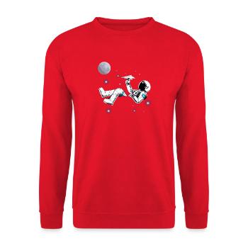 Astronaute. Astronaute qui joue. Avion papier - Sweat-shirt Unisexe - rouge - Devant - Alina (178cm) & Michal (187cm)
