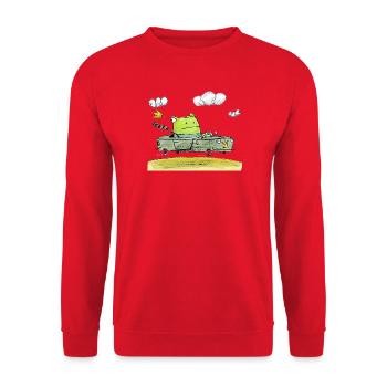 Grenouille - Sweat-shirt Unisexe - rouge - Devant - Alina (178cm) & Michal (187cm)