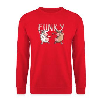 Funky, Crazy, Fun - Unisex Sweatshirt - red - Front - Alina (178cm) & Michal (187cm)