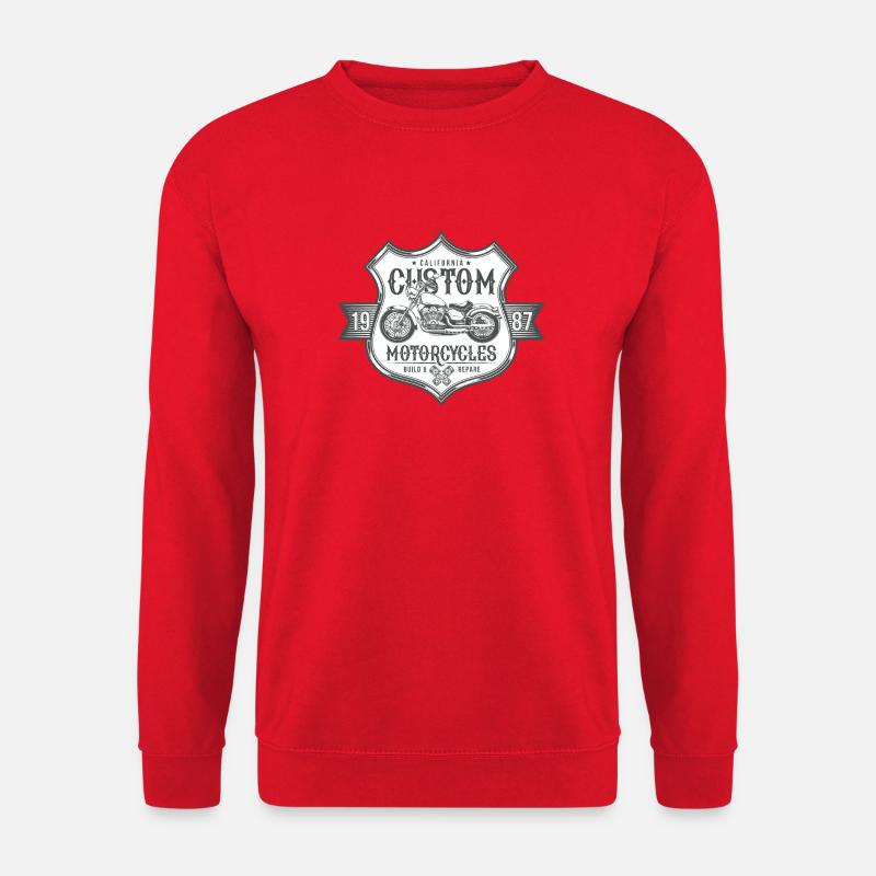 Custom Motorcycles Amerika Motorrad Retro Geschenk - Unisex Pullover - Rot