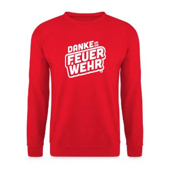 Thank you Fire Brigade - Fire Brigade Firefighter Thank you - Unisex Sweatshirt - red - Front - Alina (178cm) & Michal (187cm)