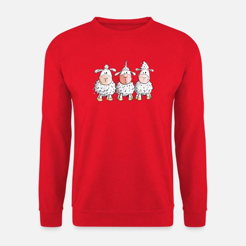 Cooles Schaf TrioI Fun Schafe I Tiermotiv - Unisex Pullover - Rot